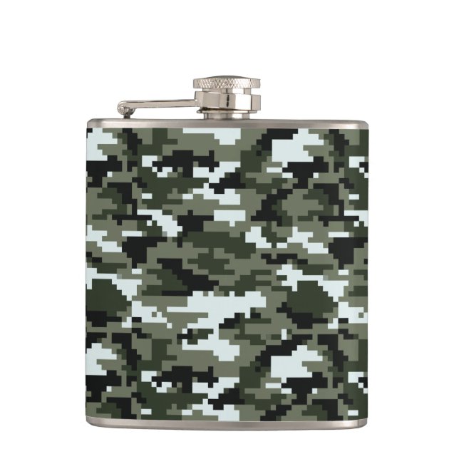 8 Bit Pixel Digital Urban Camouflage / Camouflage Flachmann (Vorderseite)