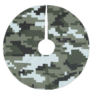 8 Bit Pixel Digital Urban Camouflage / Camouflage Polyester Weihnachtsbaumdecke