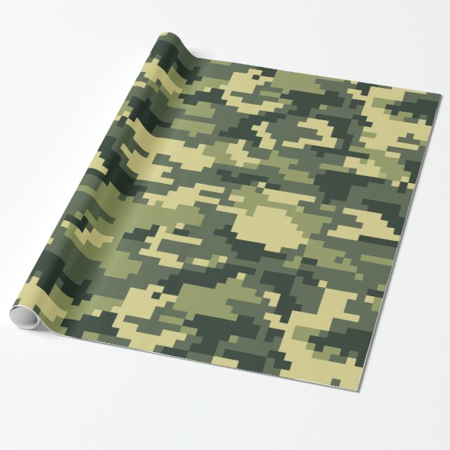 8 Bit-Pixel-Digital-Waldtarnung/-Camouflage Geschenkpapier (Ungerollt)
