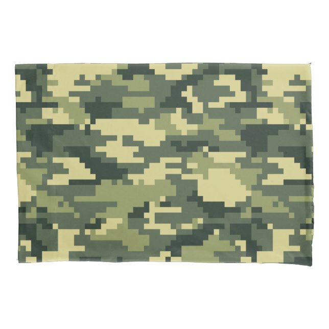 8 Bit-Pixel-Digital-Waldtarnung/-Camouflage Kissenbezug (Vorderseite)