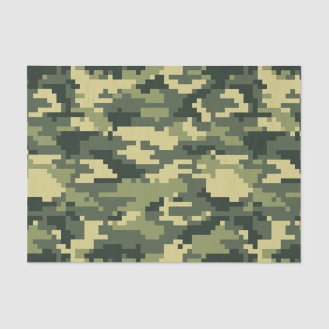 8 Bit-Pixel-Digital-Waldtarnung/-Camouflage Seidenpapier (Vorderseite)