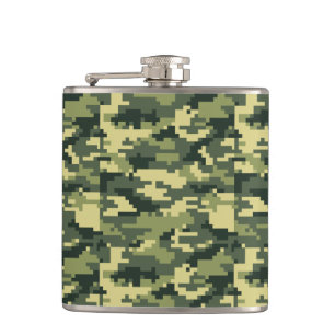 8 Bit Pixel Digital Woodland Camouflage / Camoufla Flachmann