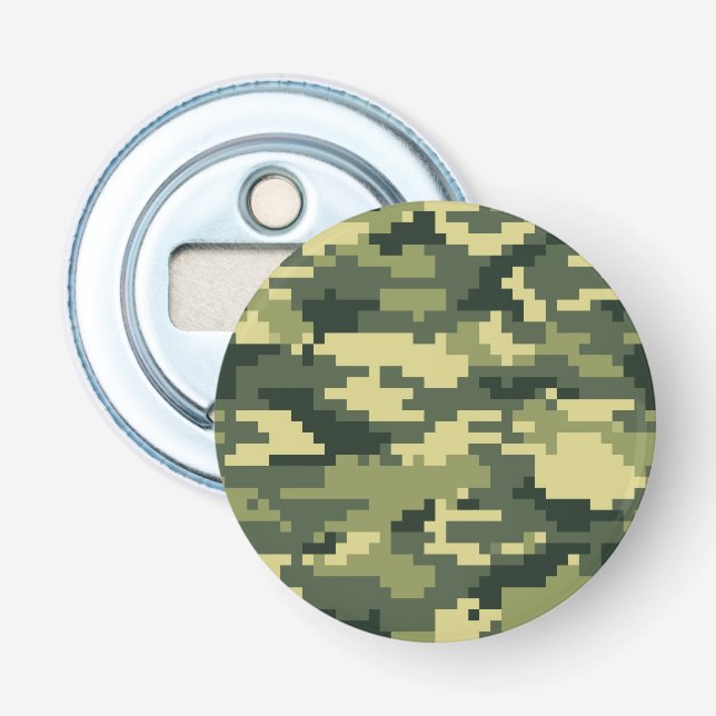 8 Bit Pixel Digital Woodland Camouflage / Camoufla Flaschenöffner (Vorderseite)