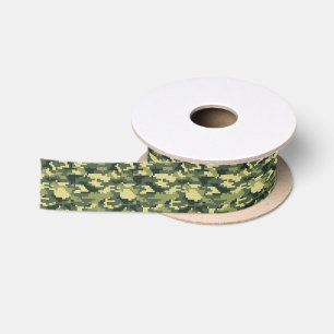 8 Bit Pixel Digital Woodland Camouflage / Camoufla Satinband