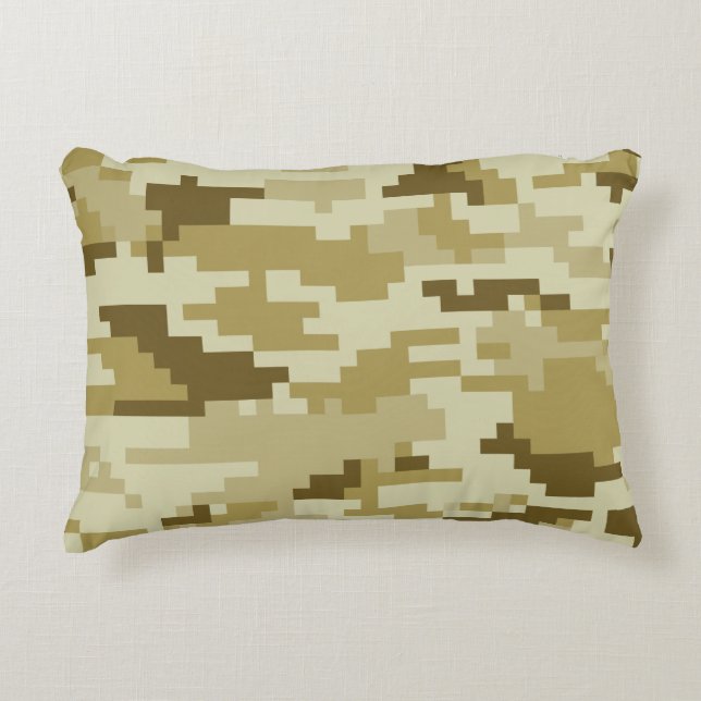 8 Bit Pixel digitale Wüste Camouflage / Camouflage Dekokissen (Vorderseite)