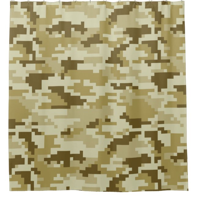 8 Bit Pixel digitale Wüste Camouflage / Camouflage Duschvorhang (Vorderseite)
