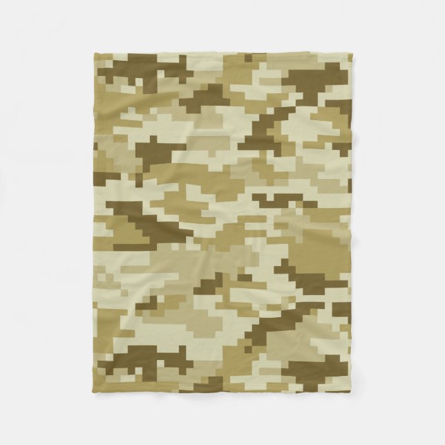 8 Bit Pixel digitale Wüste Camouflage / Camouflage Fleecedecke (Vorderseite)