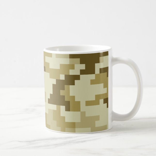 8 Bit Pixel digitale Wüste Camouflage / Camouflage Kaffeetasse (Rechts)