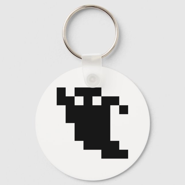 8 Bit Pixel Geist Schatten Schlüsselanhänger (Vorderseite)