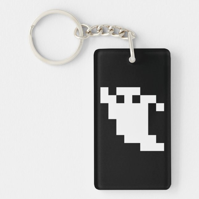 8-Bit-Pixel-Geist Schlüsselanhänger (Vorderseite)