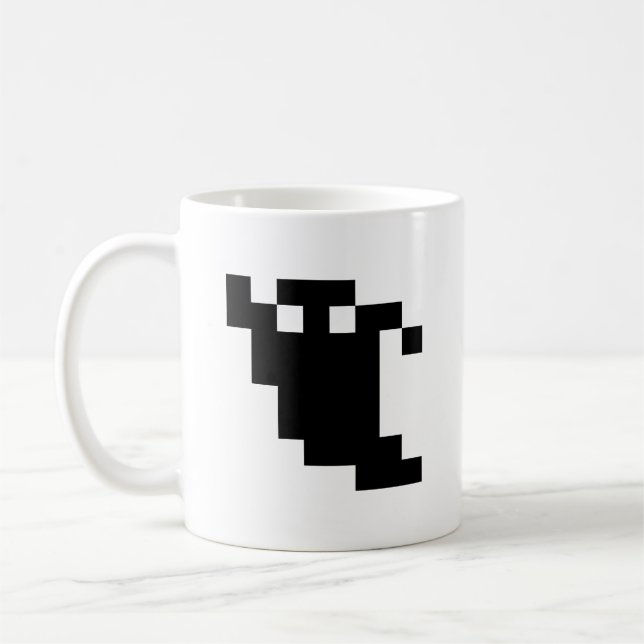 8 Bit Pixel-Geister Schatten Kaffeetasse (Links)