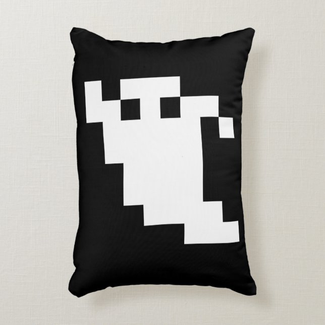 8 Bit Pixel Ghost Dekokissen (Vorderseite(Vertikal))