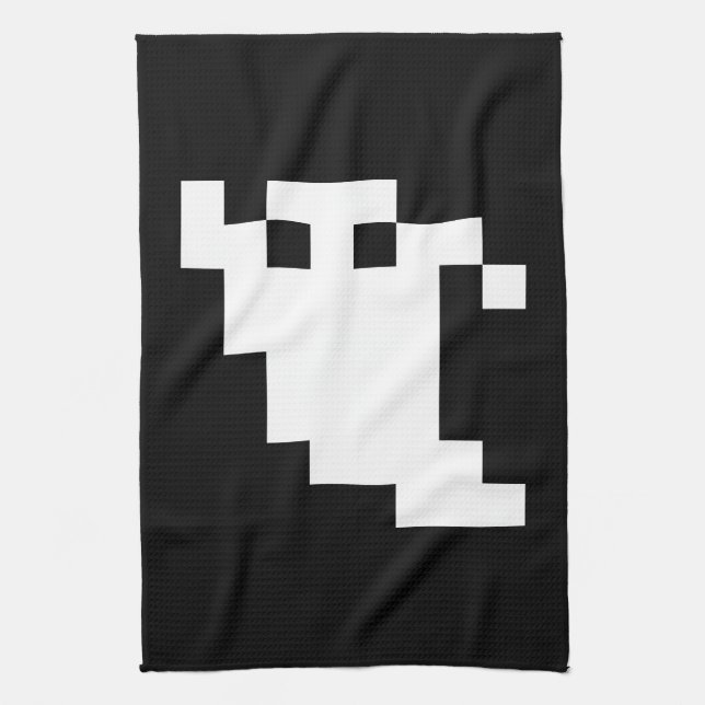 8 Bit Pixel Ghost Küchentuch (Vertikal)