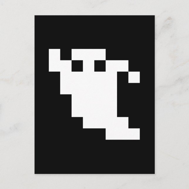 8 Bit Pixel Ghost Postkarte (Vorderseite)