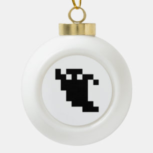 8 Bit Pixel Ghost Shadow Keramik Kugel-Ornament