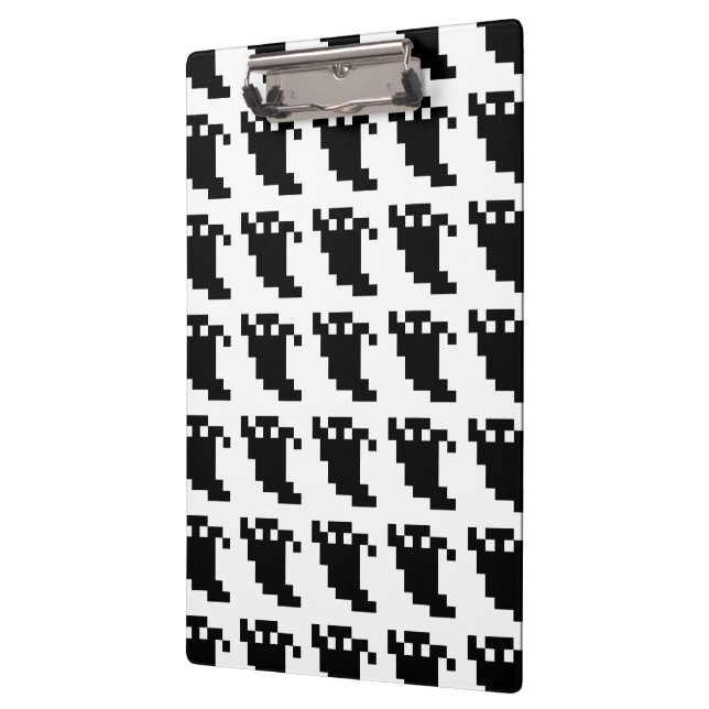 8 Bit Pixel Ghost Shadow Klemmbrett (Links)