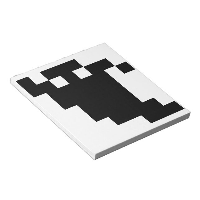 8 Bit Pixel Ghost Shadow Notizblock (angewinkelt)