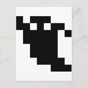 8 Bit Pixel Ghost Shadow Postkarte