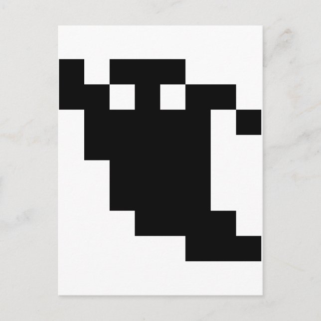 8 Bit Pixel Ghost Shadow Postkarte (Vorderseite)