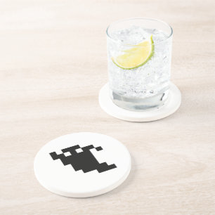 8 Bit Pixel Ghost Shadow Sandstein Untersetzer