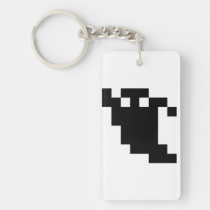 8 Bit Pixel Ghost Shadow Schlüsselanhänger