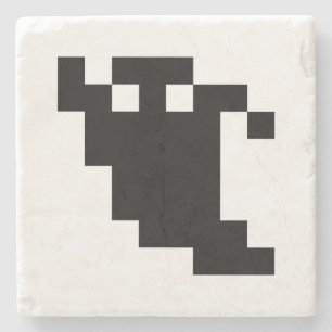 8 Bit Pixel Ghost Shadow Steinuntersetzer