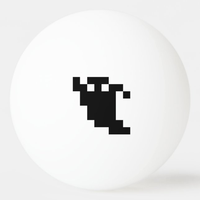 8 Bit Pixel Ghost Shadow Tischtennisball (Vorderseite)