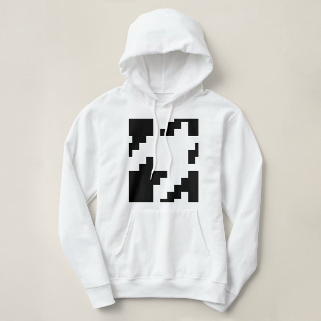 8 Bit Pixel Hahnentrittmuster Karo Muster Hoodie (Design vorne)