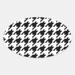8 Bit Pixel Hahnentrittmuster Karo Muster Ovaler Aufkleber