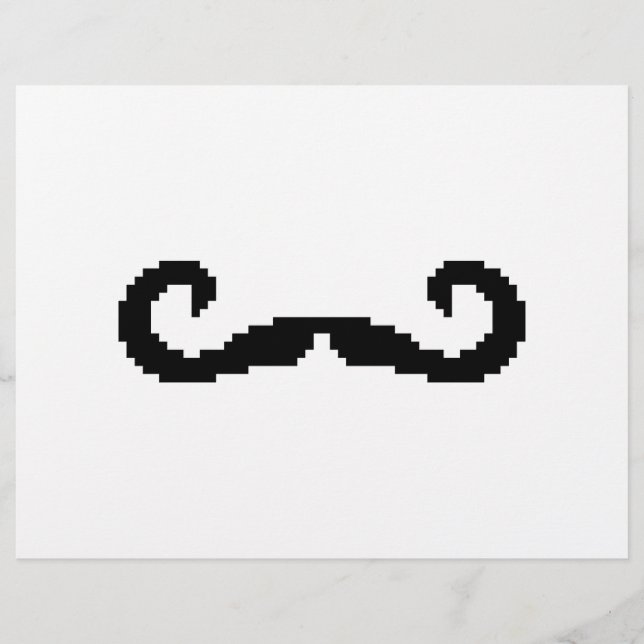 8 Bit Pixel Handlebar Mustache Flyer (Vorne)