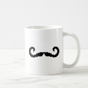 8 Bit Pixel Handlebar Mustache Kaffeetasse