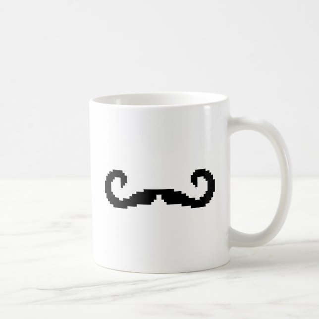8 Bit Pixel Handlebar Mustache Kaffeetasse (Rechts)