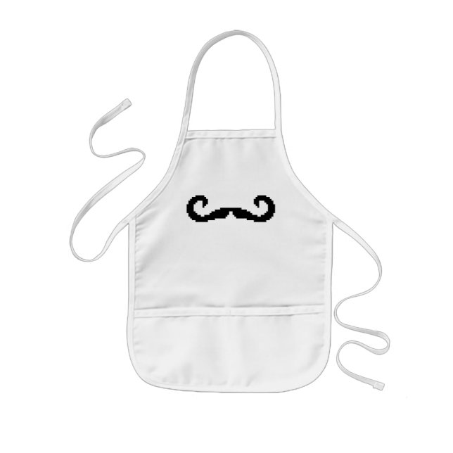 8 Bit Pixel Handlebar Mustache Kinderschürze (Vorne)