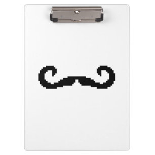8 Bit Pixel Handlebar Mustache Klemmbrett