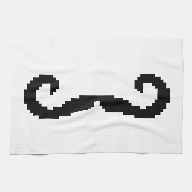 8 Bit Pixel Handlebar Mustache Küchentuch (Horizontal)