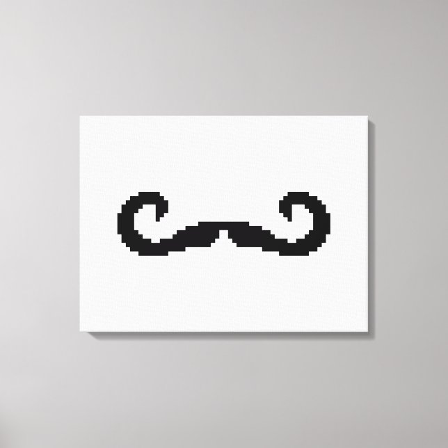 8 Bit Pixel Handlebar Mustache Leinwanddruck (Vorderseite)