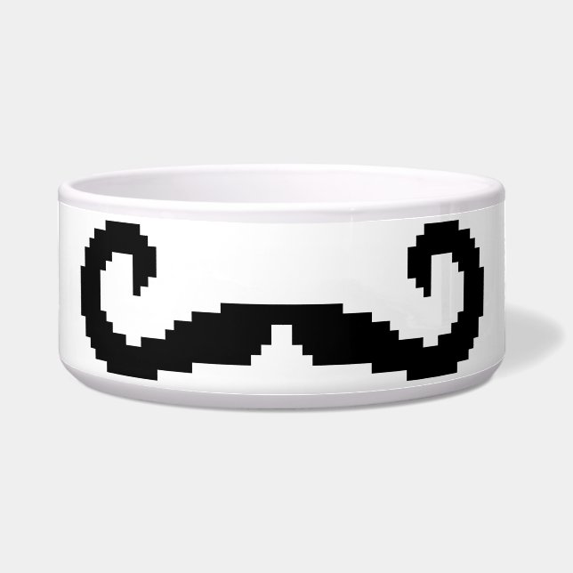 8 Bit Pixel Handlebar Mustache Napf (Vorderseite)