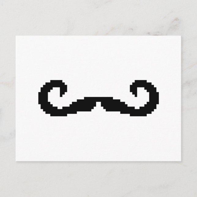 8 Bit Pixel Handlebar Mustache Postkarte (Vorderseite)