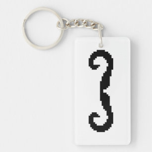 8 Bit Pixel Handlebar Mustache Schlüsselanhänger