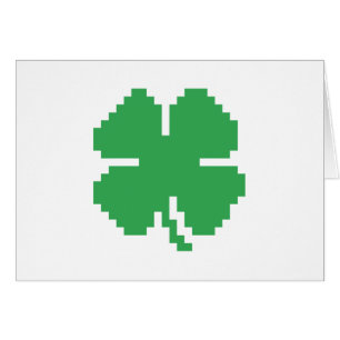 8 Bit Pixel Lucky Vierblättriges Kleeblatt