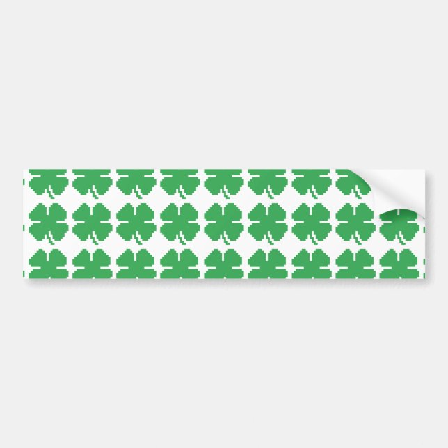 8 Bit Pixel Lucky Vierblättriges Kleeblatt Autoaufkleber (Vorne)