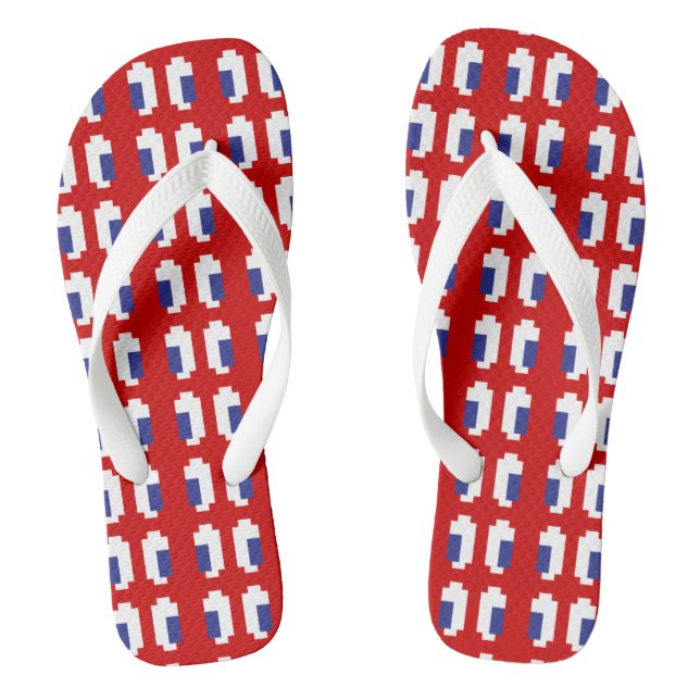8 Bit Pixel Manga Eyes Flip Flops (Fußbett)