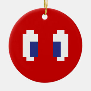 8 Bit Pixel Manga Eyes Keramikornament