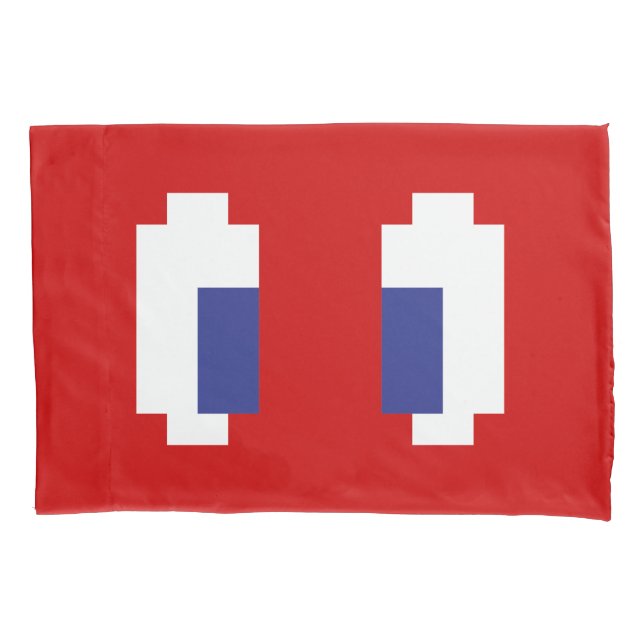 8 Bit Pixel Manga Eyes Kissenbezug (Vorderseite-Links)