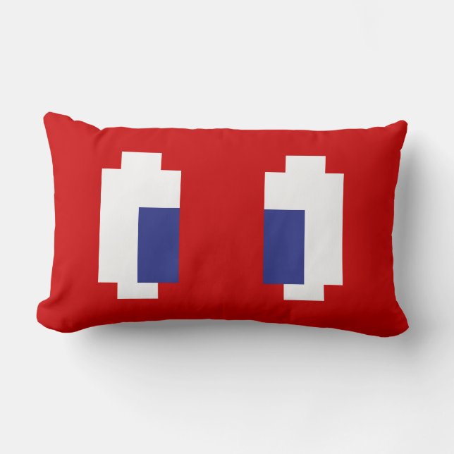 8 Bit Pixel Manga Eyes Lendenkissen (Vorderseite)