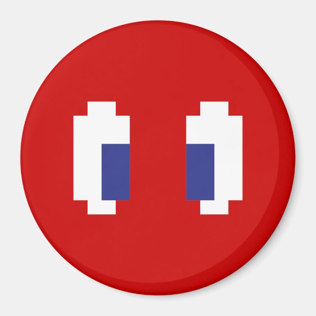 8 Bit Pixel Manga Eyes Magnet (Vorne)
