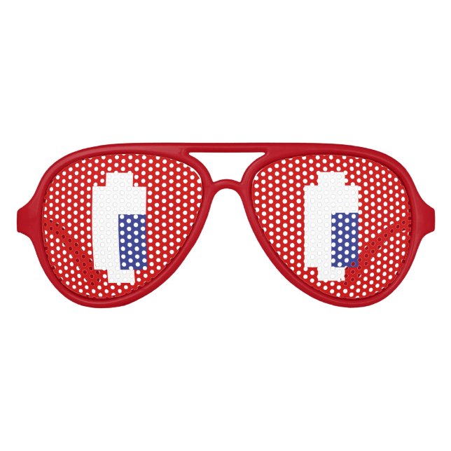 8 Bit Pixel Manga Eyes Partybrille (Vorderseite)