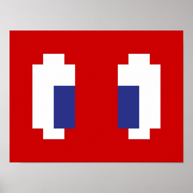 8 Bit Pixel Manga Eyes Poster (Vorne)