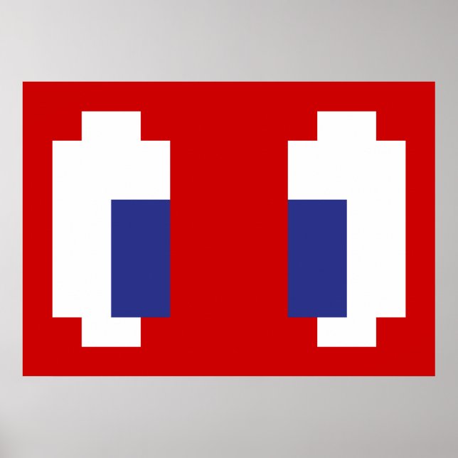 8 Bit Pixel Manga Eyes Poster (Vorne)