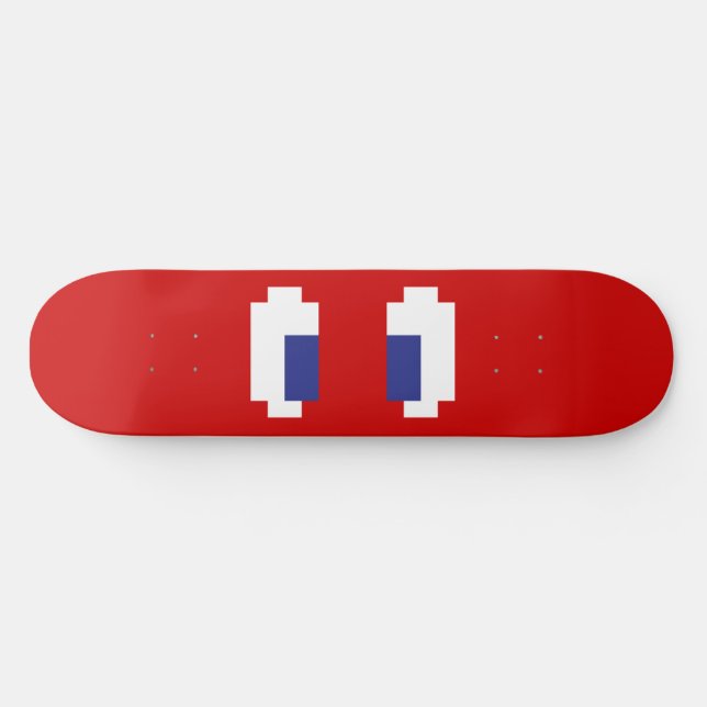 8 Bit Pixel Manga Eyes Skateboard (Horizontal)